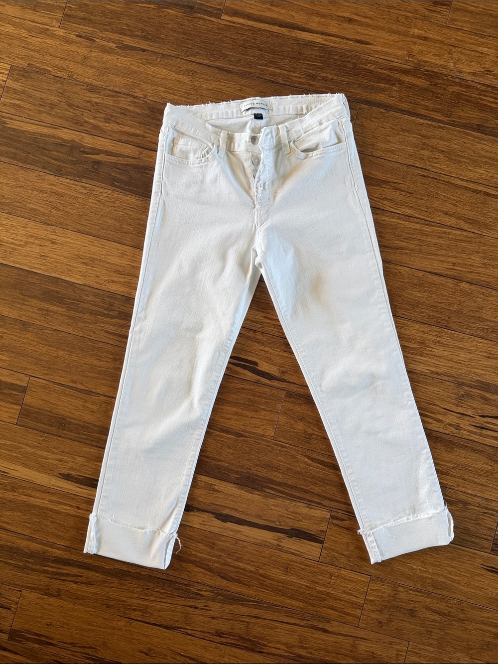 Flying Monkey White Ankle Crop Jeans